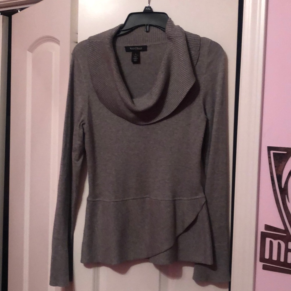 WHBM Gray cowl neck sweater